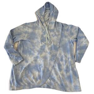 Old Navy Maternity Cross Front Nursing Pullover Hoodie Blue Tie Dye MEDIUM